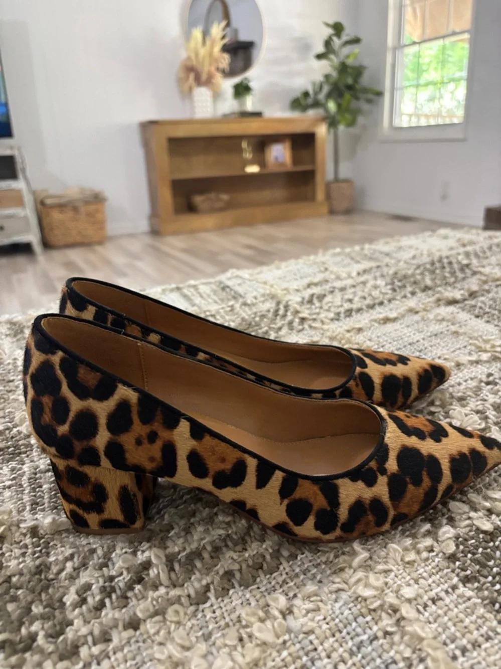 J. Crew Leopard Print Pointed-Toe Heels - Brown/Black Size 7‎